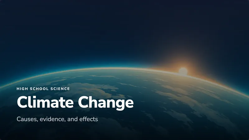 Cover slide: Climate Change, the Earth's horizon at sunrise.