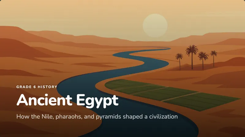 Cover slide: Ancient Egypt, with the Nile winding through the desert.
